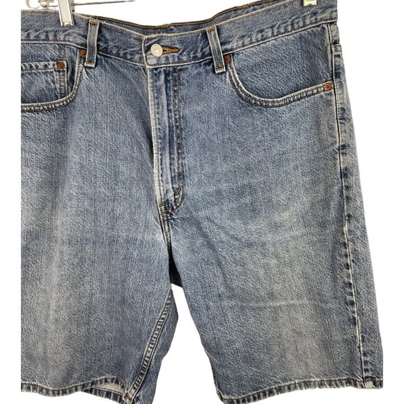 Levi's 505 Mens W38 Reg Fit Shorts Blue Denim Straight High Rise Zip Fly**FLAW - Picture 1 of 10